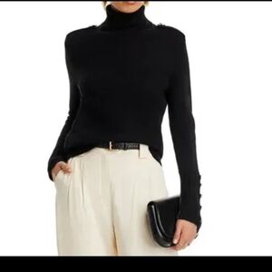 Black Turtleneck Cashmere Sweater